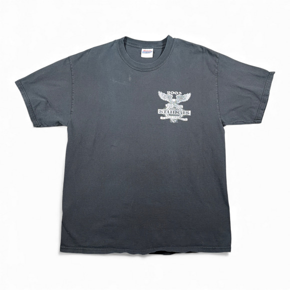 Vintage Sturgis Motorcycle Rally Shirt Adult LARGE Black Biker Black Hills 2003 - Picture 2 of 8